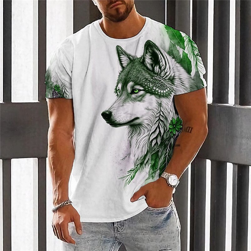 📢  Summer Hot Selling Totem Print Tricou pentru bărbați Confortabil și elegant