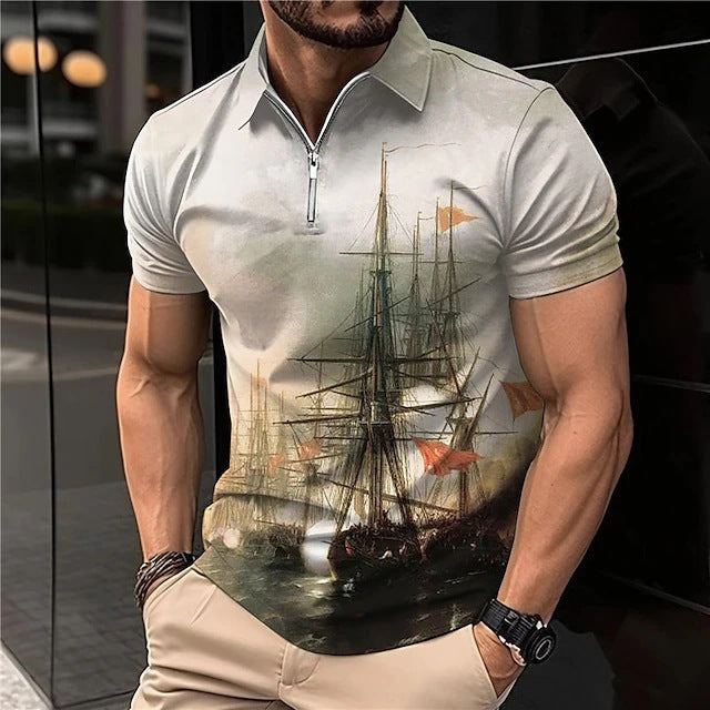 【S-5XL】Tricou polo la modă cu mânecă scurtă cu rever