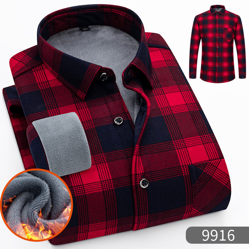 🔥【Reducere de 50% cu termen limitat】👔【L-5XL】Cămașă călduroasă de afaceri cu mânecă lungă toamna și iarna 3854311