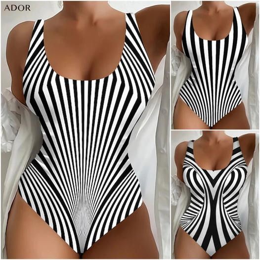 【S~6XL】Costum de baie sexy, dintr-o singură piesă, cu model în dungi