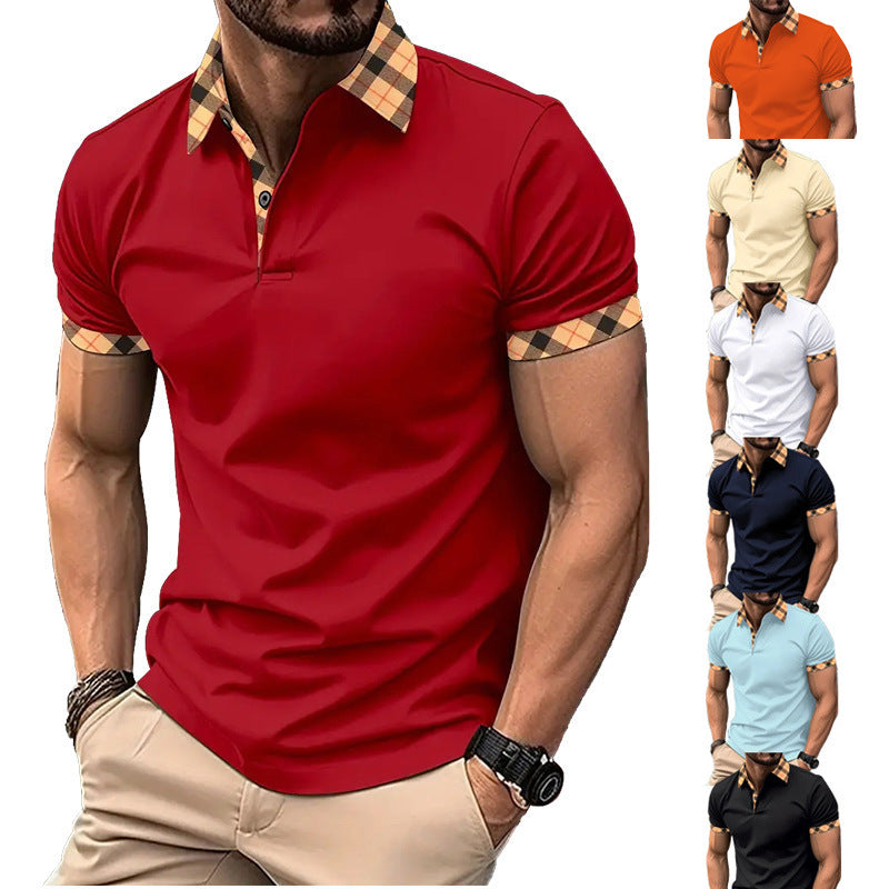 【S-3XL】2024 Vara moda bărbați T-shirt Flip guler polo tricou