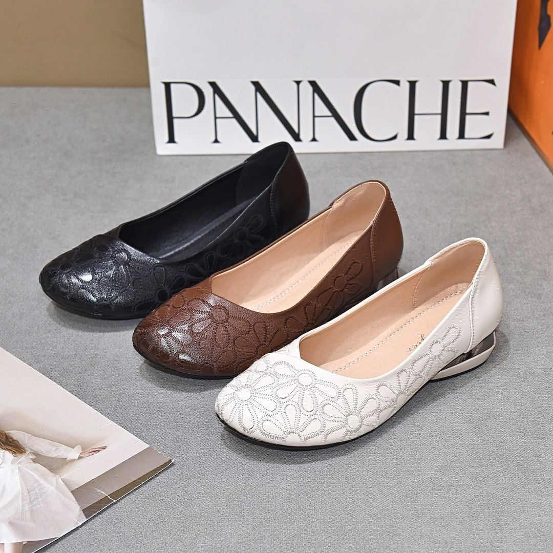 【35-41】👠💃2024 pantofi confortabili din piele cu vârf rotund