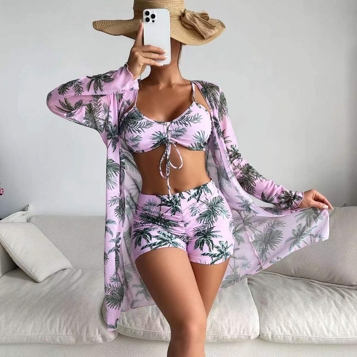 👙 Noul costum de baie din trei piese de modă nouă, mai multe culori disponibile