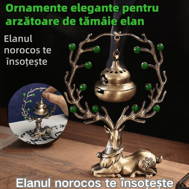 【✨Cumpără 1 primești 1 gratis】🦌Bogăție prosperă, viață lungă, arzător de tămâie + ornamente pentru aromoterapie