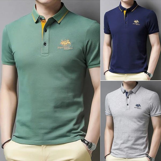 👔【M-4XL】Tricuri polo business pentru bărbați cu rever brodat