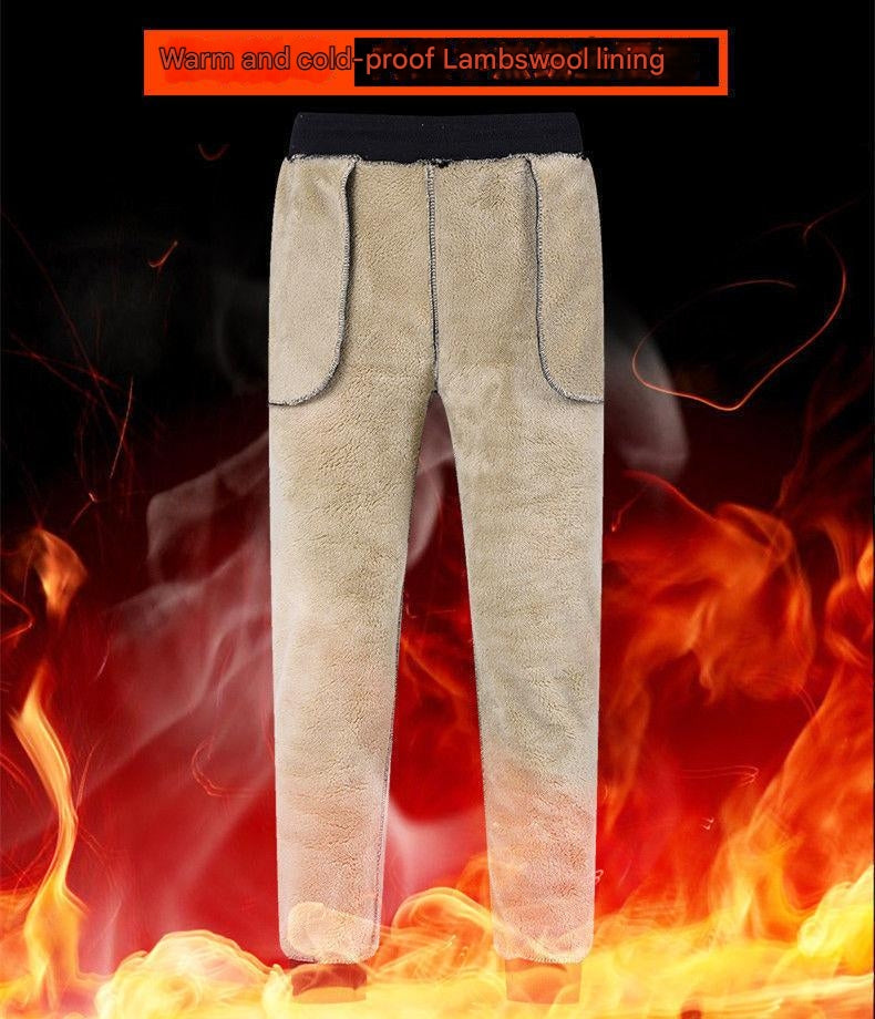 👖【M-5XL】2024 Iarna Bărbați de iarnă Lambswool îngroșat Casual cald Sweatpants cald