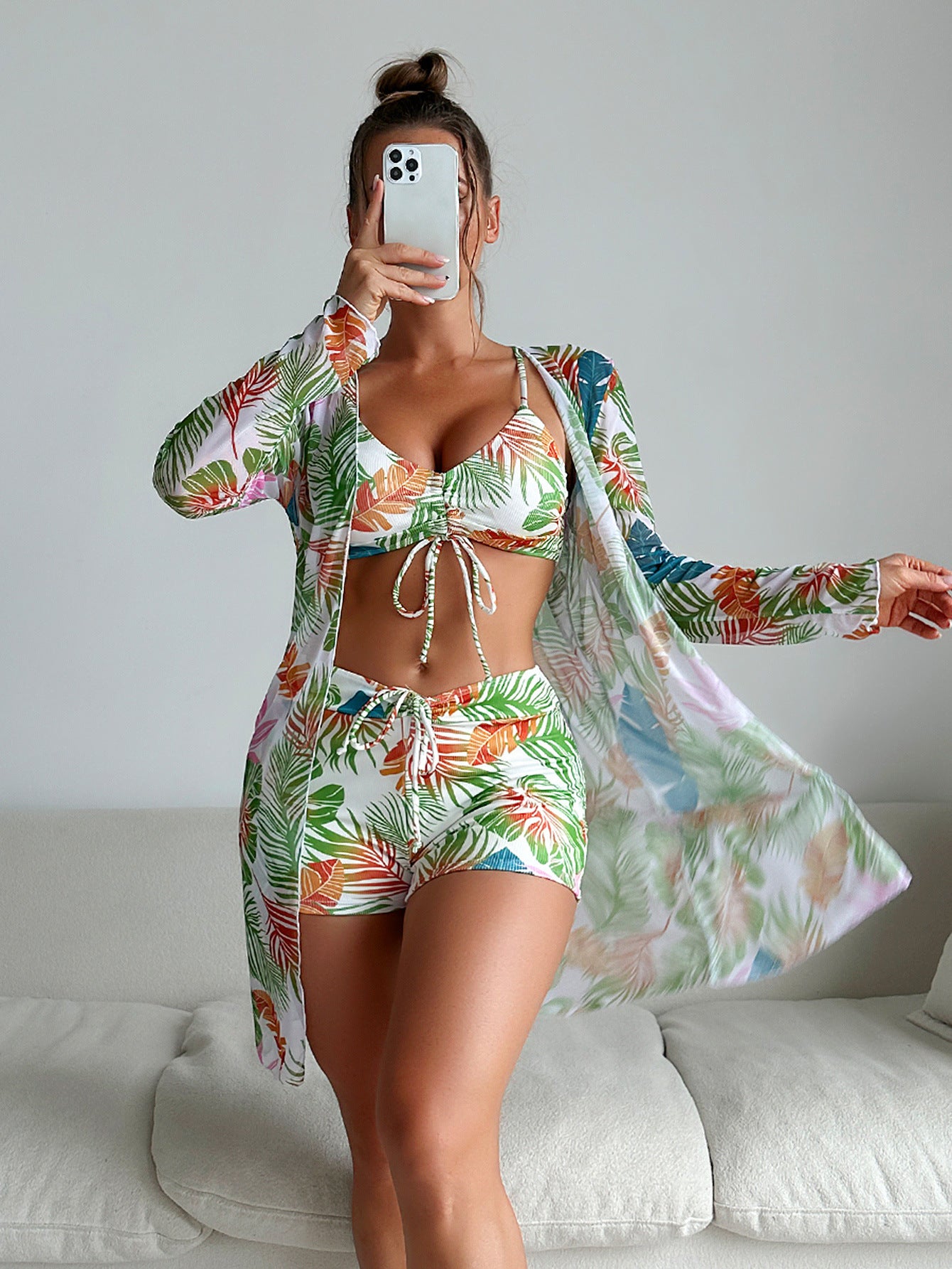 【Vânzare fierbinte】👙 Noul costum de baie din trei piese de modă nouă, mai multe culori disponibile