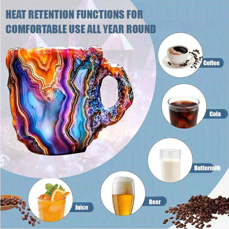 🥰[Sănătate + Aproape De Natură] Ceașcă De Cafea Cristal Mineral