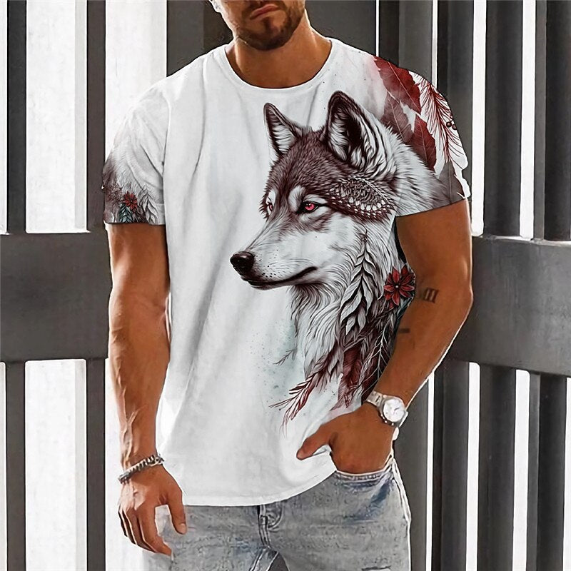 📢  Summer Hot Selling Totem Print Tricou pentru bărbați Confortabil și elegant