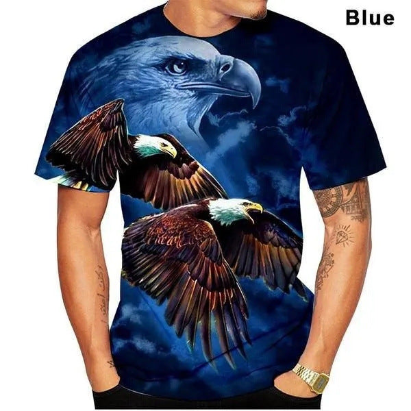 【XSS-4XL】🎈🎈🧑2024 New Eagle Fashion Print Tricou pentru bărbați