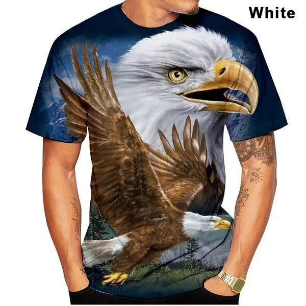 【XSS-4XL】🎈🎈🧑2024 New Eagle Fashion Print Tricou pentru bărbați