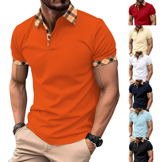 【S-3XL】2024 Vara moda bărbați T-shirt Flip guler polo tricou